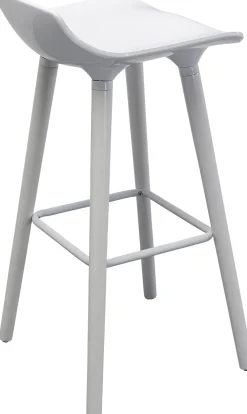 Hokery*KARE Design Hoker Siedzisko Tworzywo ABS Nogi Stalowe Kolor Biały 75 Cm