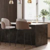 Hokery*KARE Design Hoker Welurowy Beżowy Nogi Czarno-złote 50x99 Cm