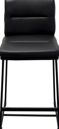 Hokery*KARE Design Hoker W Kolorze Czarnym Ekoskóra I Stal 75 Cm