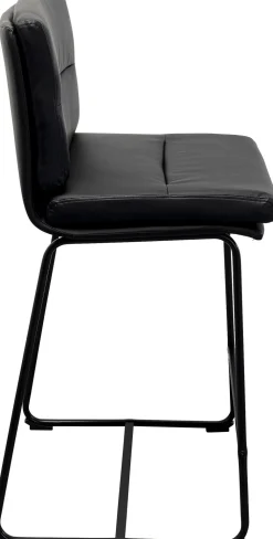Hokery*KARE Design Hoker W Kolorze Czarnym Ekoskóra I Stal 75 Cm