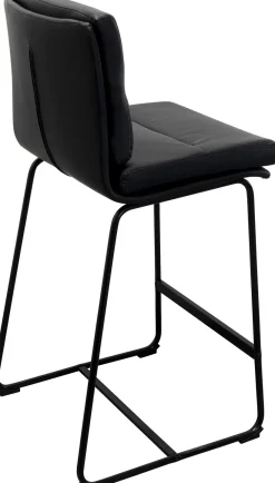 Hokery*KARE Design Hoker W Kolorze Czarnym Ekoskóra I Stal 75 Cm