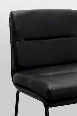 Hokery*KARE Design Hoker W Kolorze Czarnym Ekoskóra I Stal 75 Cm