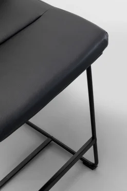 Hokery*KARE Design Hoker W Kolorze Czarnym Ekoskóra I Stal 75 Cm