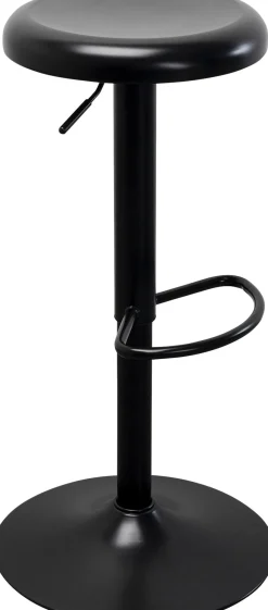 Hokery*KARE Design Hoker W Kolorze Czarnym Z Regulacją Wysokości Okrągłe Siedzisko 60-82 Cm