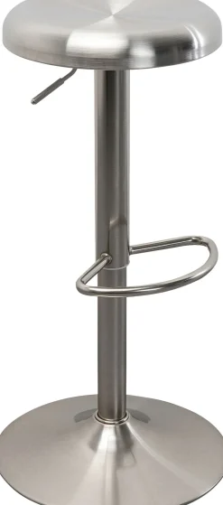 Hokery*KARE Design Hoker W Kolorze Srebrnym Z Regulacją Wysokości Okrągłe Siedzisko 60-82 Cm