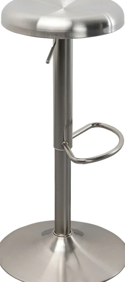 Hokery*KARE Design Hoker W Kolorze Srebrnym Z Regulacją Wysokości Okrągłe Siedzisko 60-82 Cm