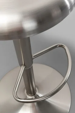 Hokery*KARE Design Hoker W Kolorze Srebrnym Z Regulacją Wysokości Okrągłe Siedzisko 60-82 Cm
