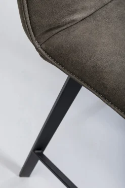 Hokery*KARE Design Hoker Z Obrotowym Siedziskiem Pikowany Brązowy Nogi Stal 69 Cm