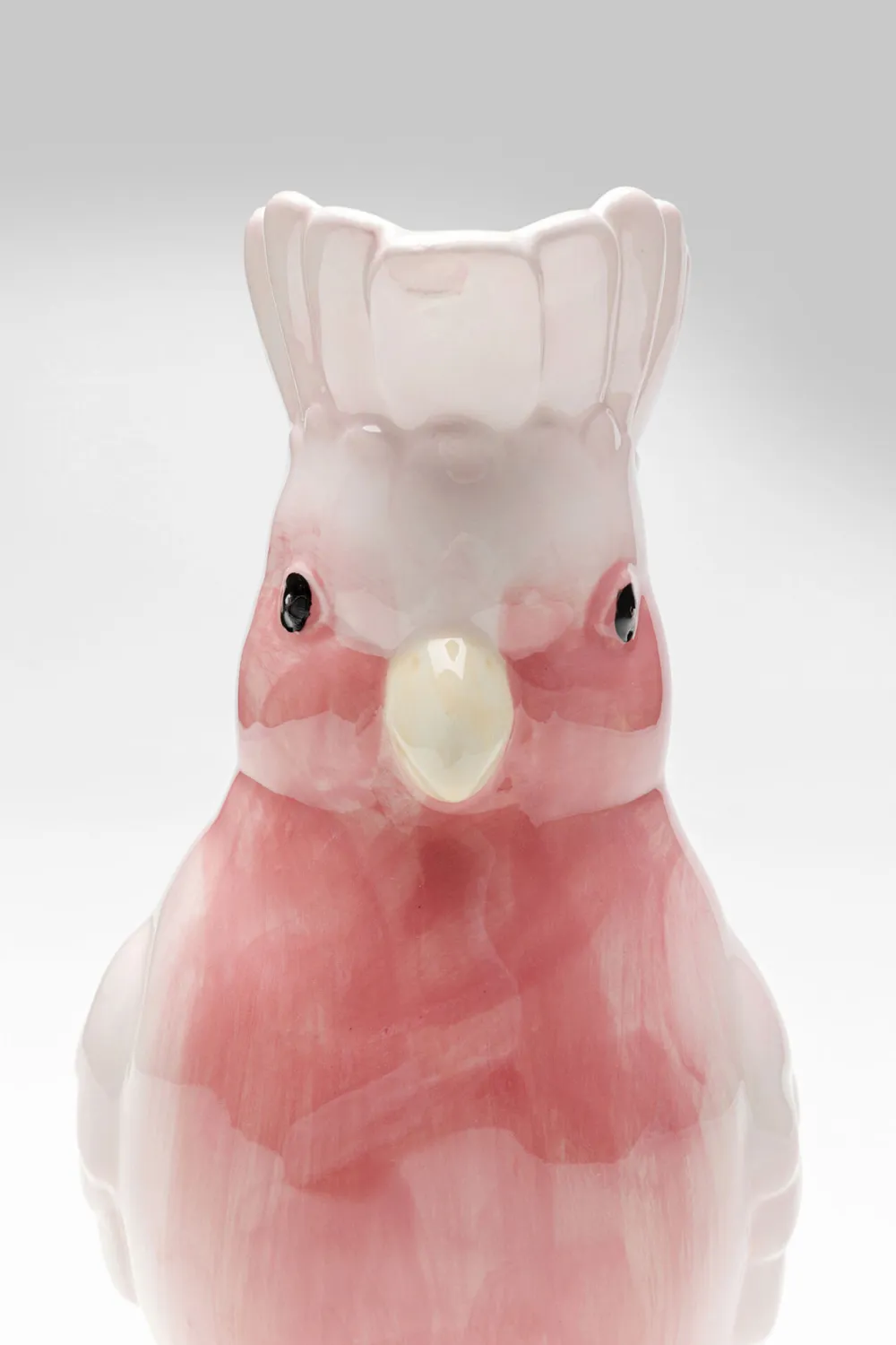 Dzbanki*KARE Design Karafka Ceramiczna Biało-różowa Egzotyczny Ptak 30 Cm