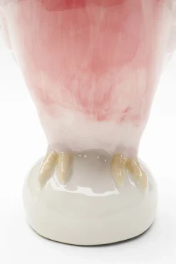Dzbanki*KARE Design Karafka Ceramiczna Biało-różowa Egzotyczny Ptak 30 Cm