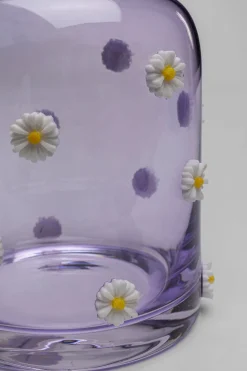 Zastawa Stołowa|Dzbanki*KARE Design Karafka Szklana Fioletowa Wzór Kwiatowy 755 Ml