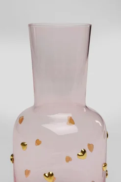 Zastawa Stołowa|Dzbanki*KARE Design Karafka Szklana Różowa Wzór Złote Serduszka 755 Ml