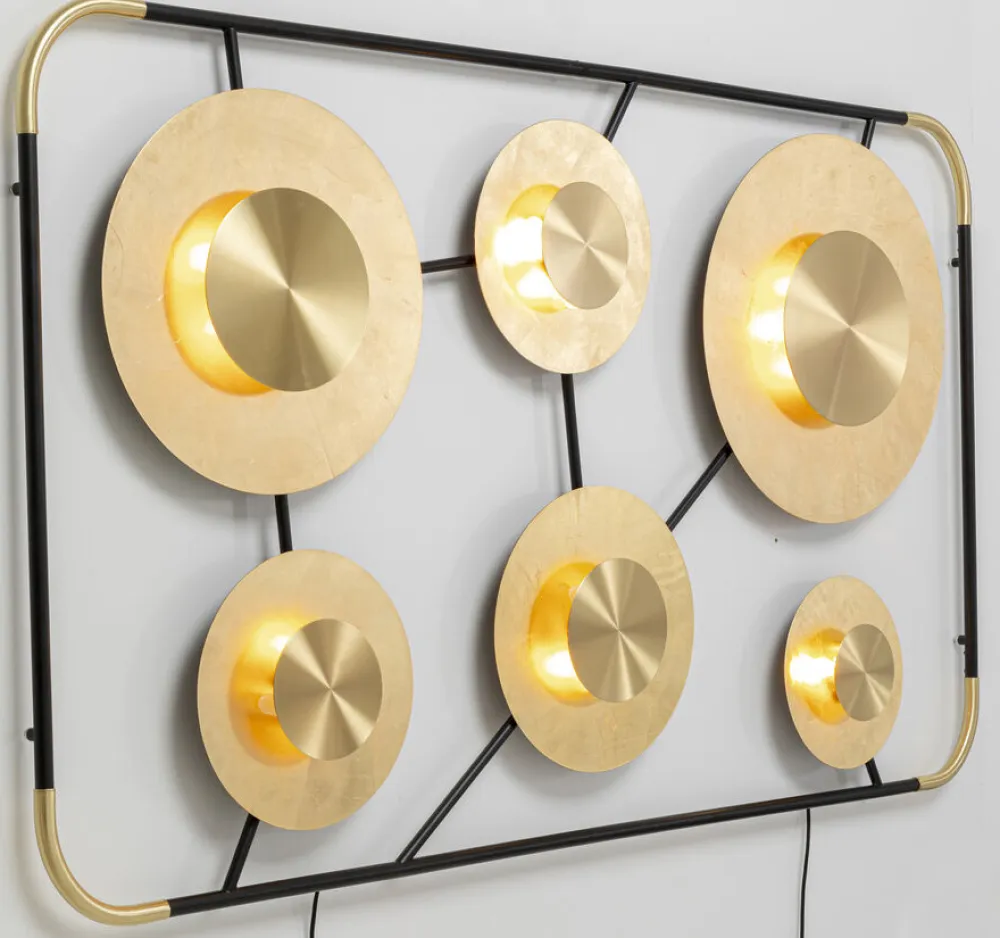 Kinkiety*KARE Design Kinkiet Disc 185x110 Cm Złoty