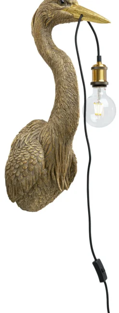 Kinkiety*KARE Design Kinkiet Heron 26x62 Cm Złoty