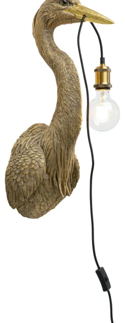 Kinkiety*KARE Design Kinkiet Heron 26x62 Cm Złoty