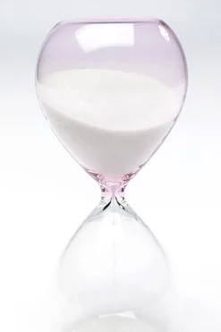 Figurki Dekoracyjne*KARE Design Klepsydra Szklana Transparentna I Różowa Ø7x17 Cm