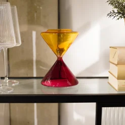 Figurki Dekoracyjne*KARE Design Klepsydra Timer Ø12x18 Cm 3 Min. Czerwono-pomarańczowa