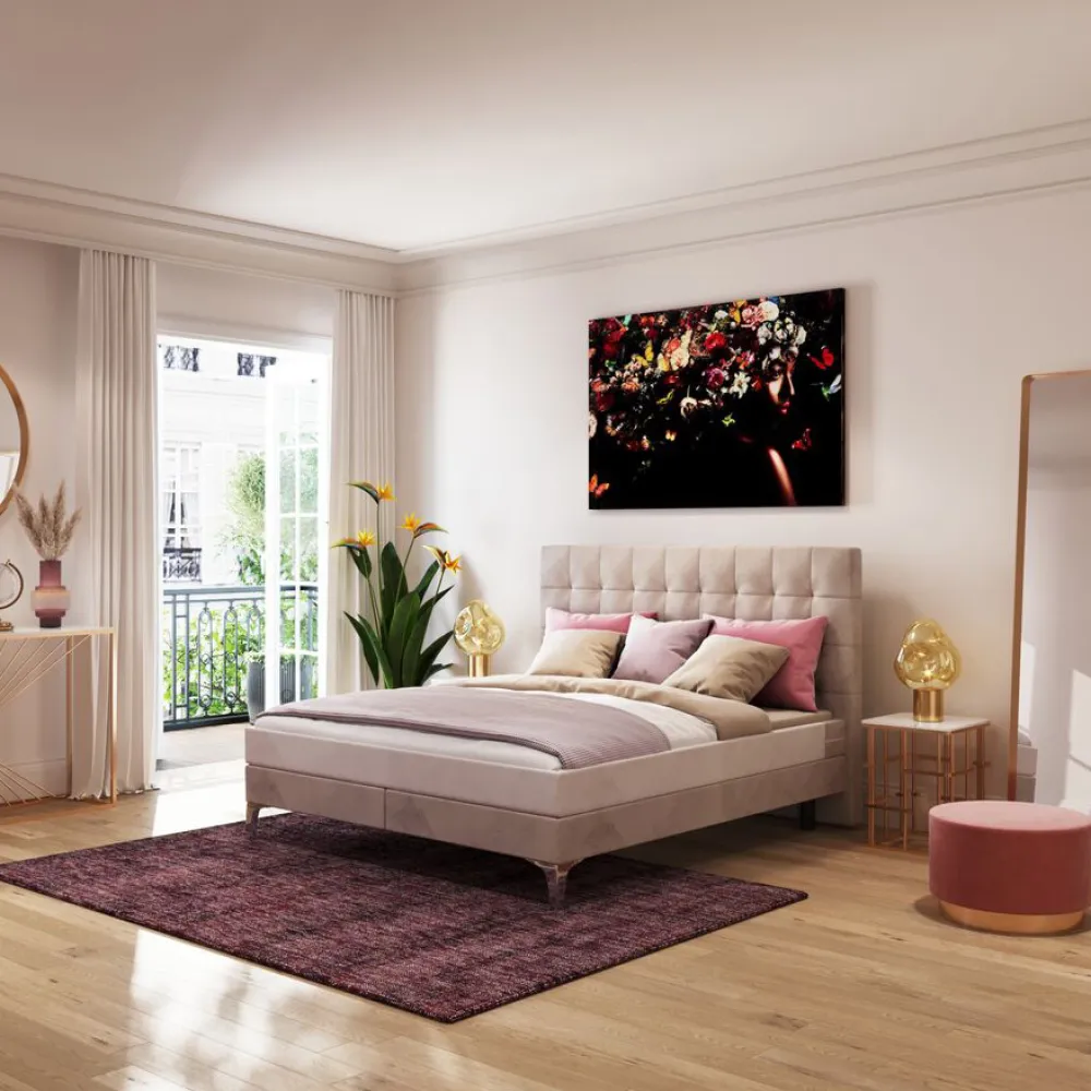Łóżka*KARE Design Łóżko Benito Star 180x200 Cm Kremowe