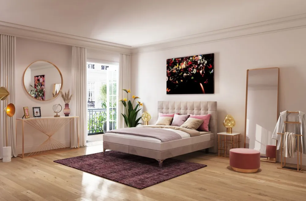 Łóżka*KARE Design Łóżko Benito Star 180x200 Cm Kremowe