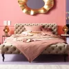 Łóżka*KARE Design Łóżko Desire Velvet 160x200 Cm Ecru