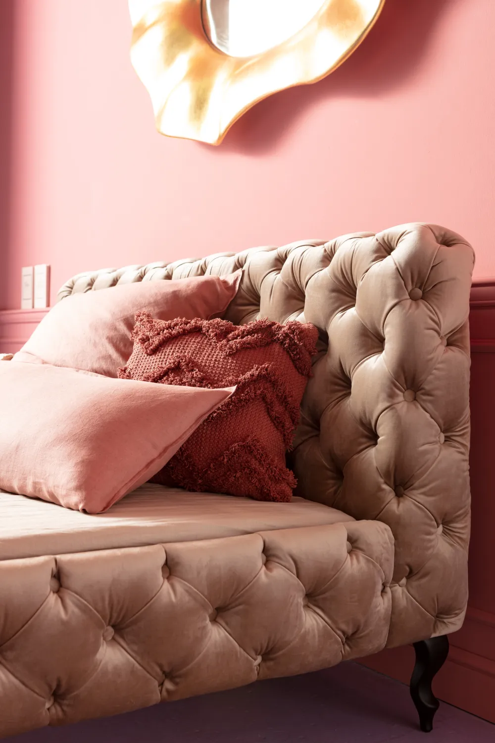 Łóżka*KARE Design Łóżko Desire Velvet 160x200 Cm Ecru