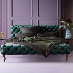 Łóżka*KARE Design Łóżko Desire Velvet 160x200 Cm Zielone