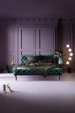 Łóżka*KARE Design Łóżko Desire Velvet 160x200 Cm Zielone