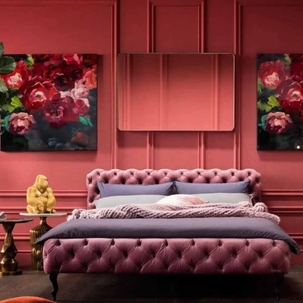 Łóżka*KARE Design Łóżko Desire 160x200 Cm Różowe