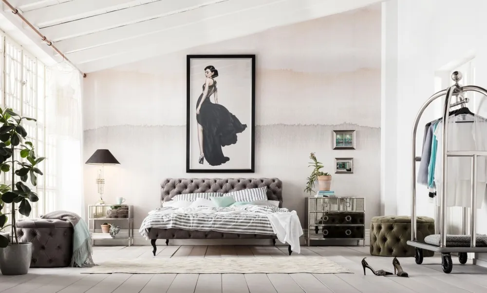 Łóżka*KARE Design Łóżko Desire 180x200 Cm Szare
