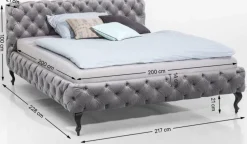 Łóżka*KARE Design Łóżko Desire 200x200 Cm Szare