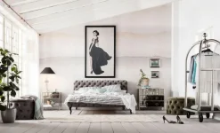 Łóżka*KARE Design Łóżko Desire 200x200 Cm Szare