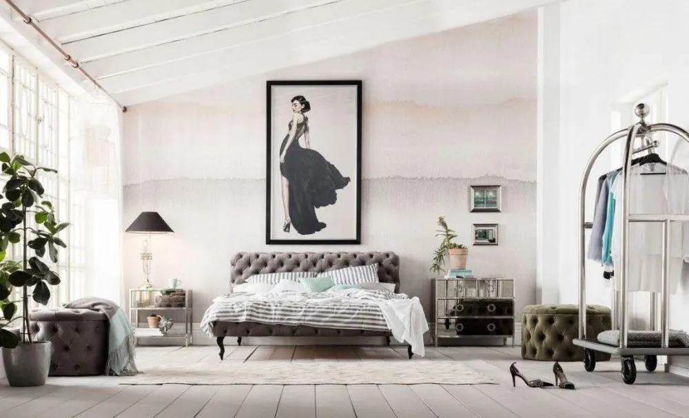 Łóżka*KARE Design Łóżko Desire 200x200 Cm Szare