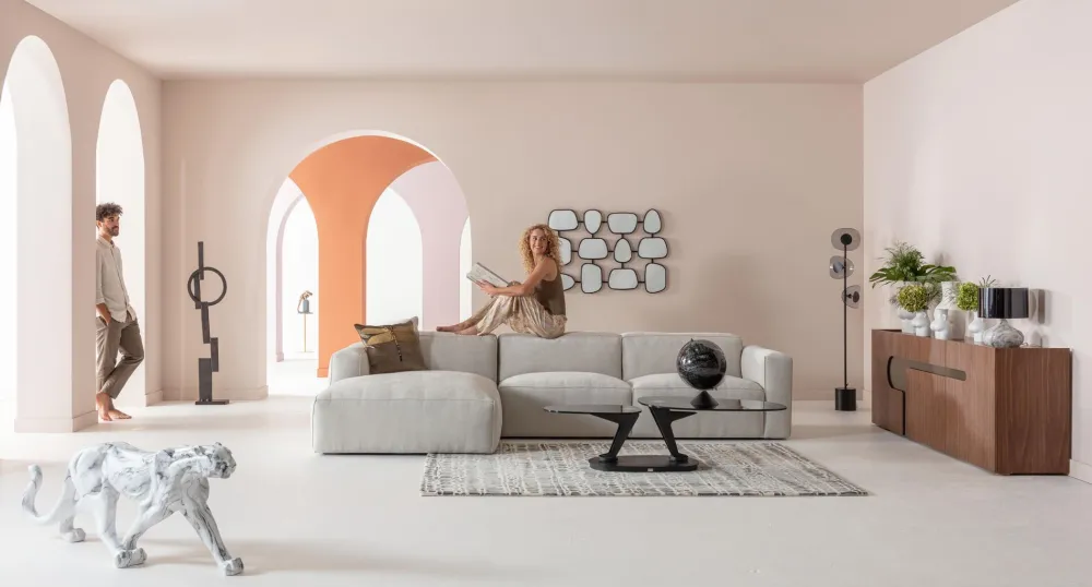 Komody*KARE Design Komoda Brązowa Fornirowana 3-drzwiowa 200x76 Cm