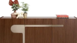 Komody*KARE Design Komoda Brązowa Fornirowana 3-drzwiowa 200x76 Cm