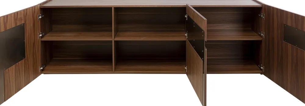 Komody*KARE Design Komoda Brązowa Fornirowana 3-drzwiowa 200x76 Cm