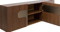 Komody*KARE Design Komoda Brązowa Fornirowana 3-drzwiowa 200x76 Cm