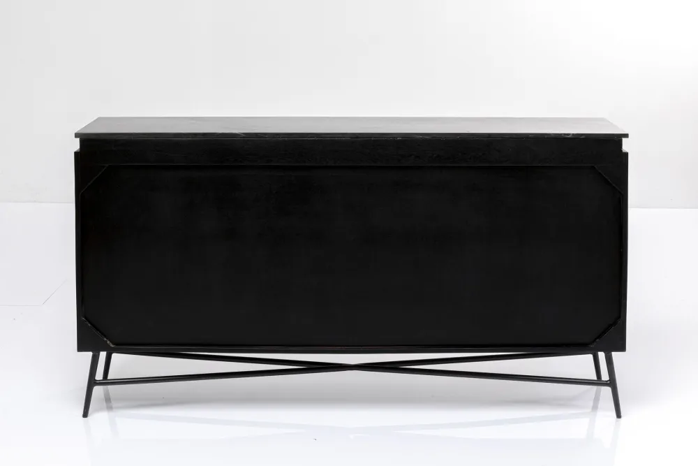 Komody*KARE Design Komoda Catalina 160x86 Cm Drewno Mango Ciemnobrązowe - Blat Marmur