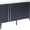 Komody*KARE Design Komoda Catania 180x61 Cm Ciemnoszara - Blat Szklany