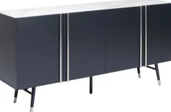 Komody*KARE Design Komoda Catania 180x61 Cm Ciemnoszara - Blat Szklany