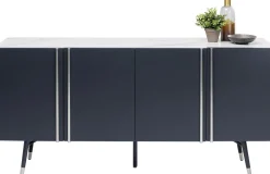 Komody*KARE Design Komoda Catania 180x61 Cm Ciemnoszara - Blat Szklany