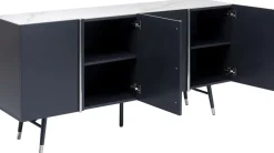Komody*KARE Design Komoda Catania 180x61 Cm Ciemnoszara - Blat Szklany