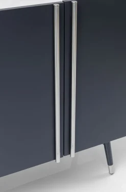 Komody*KARE Design Komoda Catania 180x61 Cm Ciemnoszara - Blat Szklany