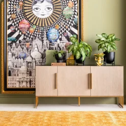 Komody*KARE Design Komoda Cesaro 160x75 Cm Naturalna - Blat Ceramika