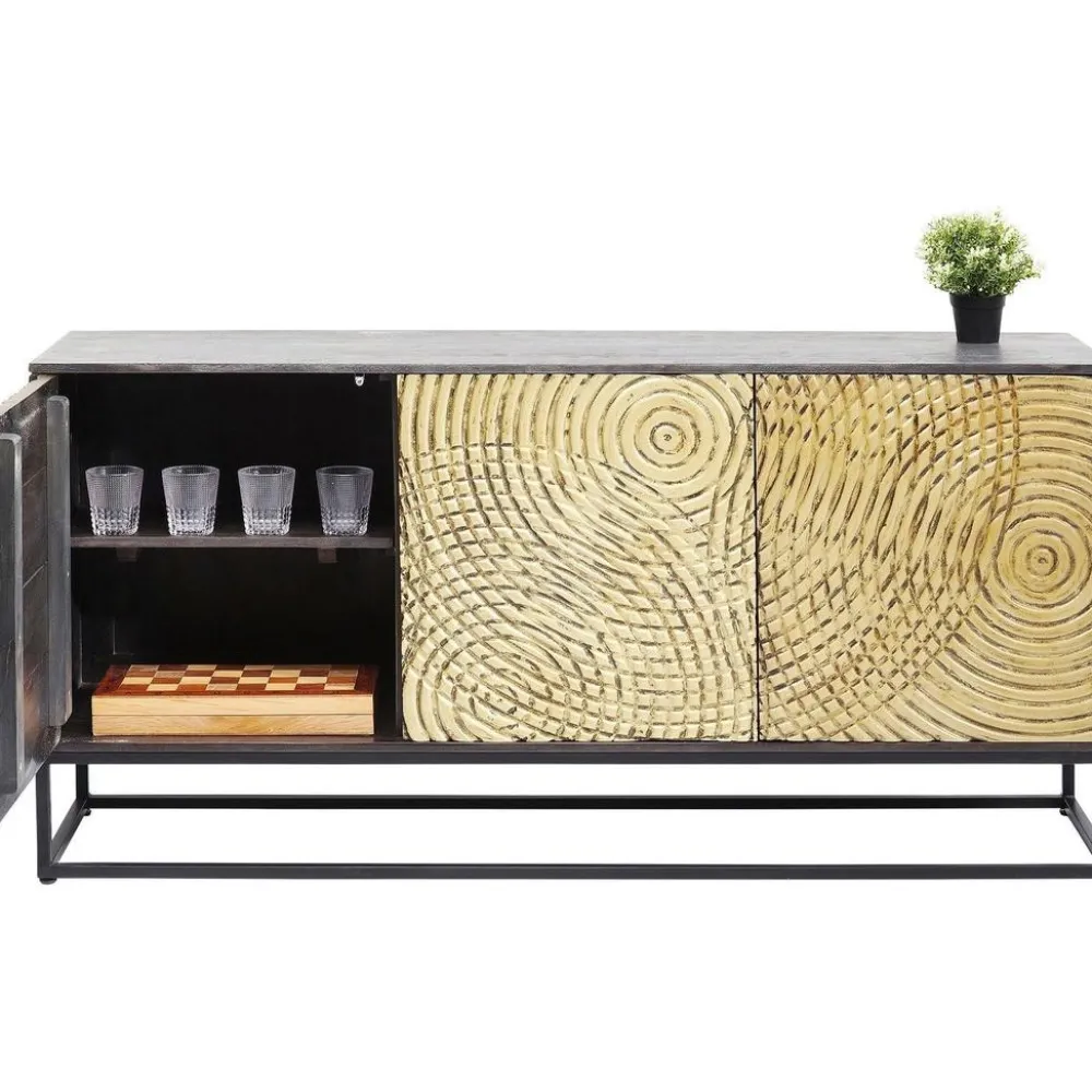 Komody*KARE Design Komoda Circulo 160x80 Cm Czarno-złota
