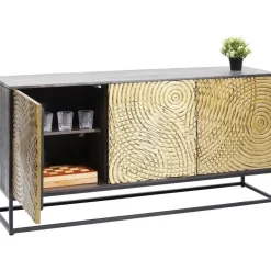 Komody*KARE Design Komoda Circulo 160x80 Cm Czarno-złota