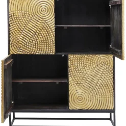 Komody*KARE Design Komoda Circulo 120x150 Cm Czarno-złota