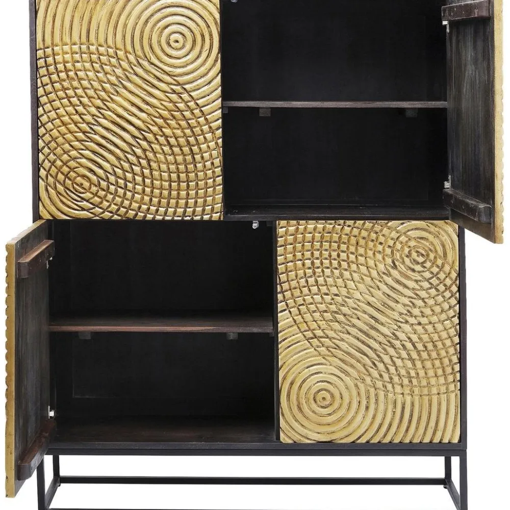 Komody*KARE Design Komoda Circulo 120x150 Cm Czarno-złota
