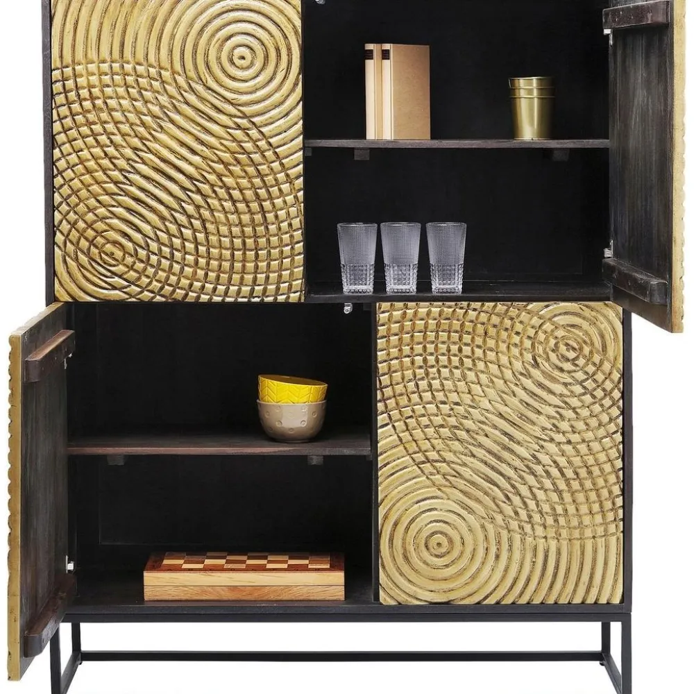 Komody*KARE Design Komoda Circulo 120x150 Cm Czarno-złota