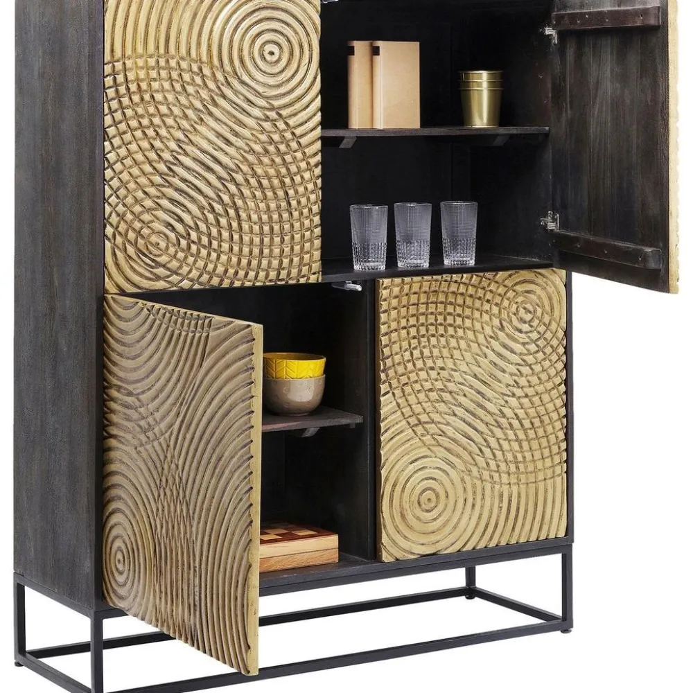 Komody*KARE Design Komoda Circulo 120x150 Cm Czarno-złota
