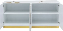 Komody*KARE Design Komoda Cracked 165x80 Cm Biało-złota